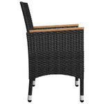 HKH 5 Pcs Conjunto de Jantar para Jardim - Preto