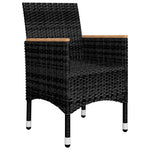HKH 5 Pcs Conjunto de Jantar para Jardim - Preto