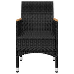 HKH 5 Pcs Conjunto de Jantar para Jardim - Preto