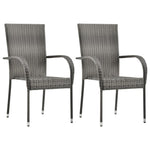 HKH 3 Pcs Conjunto de Jantar para Jardim Cinzento - Cinzeto