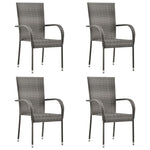 HKH 5 Pcs Conjunto de Jantar para Jardim - Cinzento