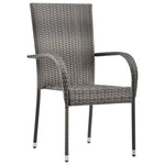 HKH 5 Pcs Conjunto de Jantar para Jardim - Cinzento