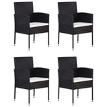 HKH 5 Pcs Conjunto de Jantar para Jardim - Preto