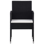 HKH 5 Pcs Conjunto de Jantar para Jardim - Preto