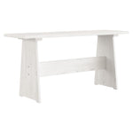 HKH Mesa de Jantar com Banco Reine Maciço Branco em Pinho