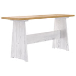 HKH Mesa de Jantar com Banco Reine Maciço Castanho Mel/branco em Pinho