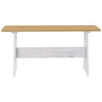 HKH Mesa de Jantar com Banco Reine Maciço Castanho Mel/branco em Pinho