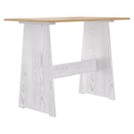 HKH Mesa de Jantar com Banco Reine Maciço Castanho Mel/branco em Pinho