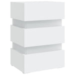 HKH Mesa de Cabeceira com Luzes Led em Derivados de Madeira - Branco