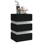 HKH Mesa de Cabeceira com Luzes Led em Derivados de Madeira - Preto