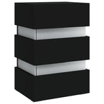 HKH Mesa de Cabeceira com Luzes Led em Derivados de Madeira - Preto