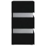 HKH Mesa de Cabeceira com Luzes Led em Derivados de Madeira - Preto