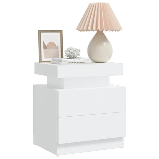 HKH Mesa de Cabeceira em Derivados de Madeira - Branco