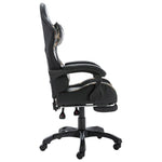 HKH Silla Estilo Racing con Reposapiés de Piel Sintética - Negro/Camuflaje