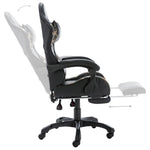 HKH Silla Estilo Racing con Reposapiés de Piel Sintética - Negro/Camuflaje