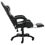 HKH Silla Estilo Racing con Reposapiés de Piel Sintética - Negro/Camuflaje