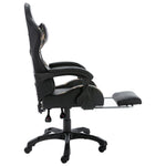 HKH Silla Estilo Racing con Reposapiés de Piel Sintética - Negro/Camuflaje