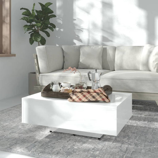Mesa de centro HKH de madera contrachapada brillante - Blanca