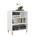 HKH Aparador en Aglomerado, Madera de Eucalipto Maciza con 3 Estantes 57 X 35 X 70 Cm - Blanco