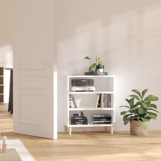 HKH Aparador em Aglomerado, Madeira de Eucalipto Maciça com 3 Prateleiras 57 X 35 X 70 Cm - Branco