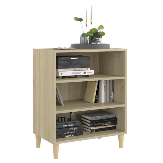 Aparador HKH en aglomerado, madera maciza de eucalipto con 3 estantes 57 X 35 X 70 Cm - Roble Sonoma