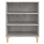 HKH Aparador de madera contrachapada, madera de eucalipto maciza con 3 estantes 57 X 35 X 70 Cm - Gris cemento