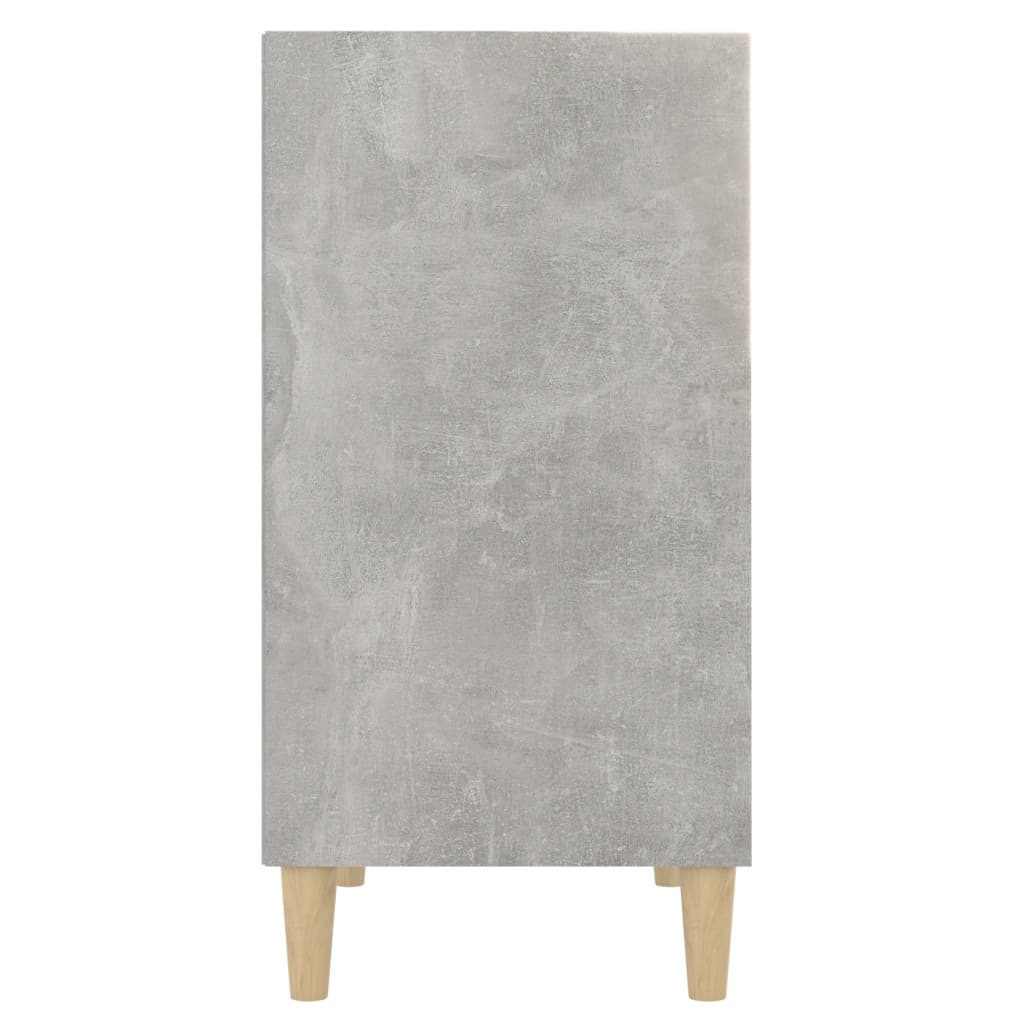 HKH Aparador de madera contrachapada, madera de eucalipto maciza con 3 estantes 57 X 35 X 70 Cm - Gris cemento