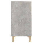 HKH Aparador de madera contrachapada, madera de eucalipto maciza con 3 estantes 57 X 35 X 70 Cm - Gris cemento