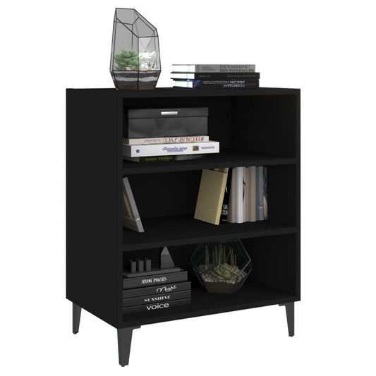HKH Aparador en Aglomerado, Metal con 3 Estantes 57 X 35 X 70 Cm - Negro