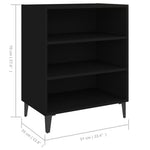 HKH Aparador em Aglomerado, Metal com 3 Prateleiras 57 X 35 X 70 Cm - Preto