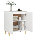 Aparador HKH en derivados de madera, MDF, madera de eucalipto maciza 60 x 35 x 70 cm - Blanco