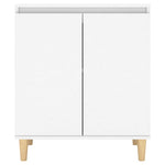 Aparador HKH en derivados de madera, MDF, madera de eucalipto maciza 60 x 35 x 70 cm - Blanco
