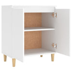 Aparador HKH en derivados de madera, MDF, madera de eucalipto maciza 60 x 35 x 70 cm - Blanco