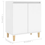Aparador HKH en derivados de madera, MDF, madera de eucalipto maciza 60 x 35 x 70 cm - Blanco