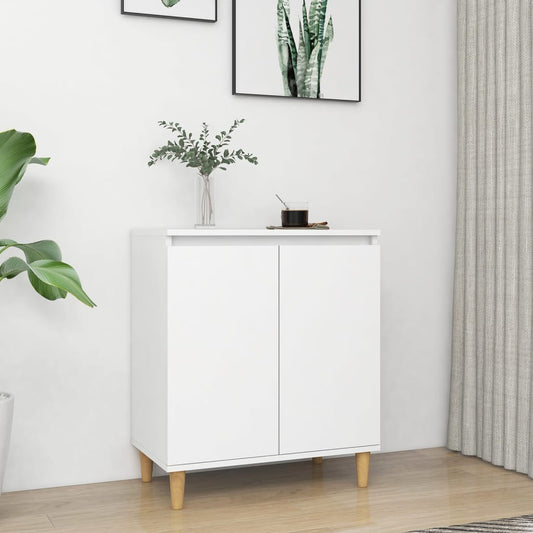 Aparador HKH en derivados de madera, MDF, madera de eucalipto maciza 60 x 35 x 70 cm - Blanco
