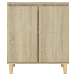 Aparador HKH Patas de madera, Mdf, Madera maciza de eucalipto 60 X 35 X 70 Cm - Roble Sonoma