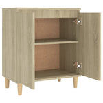 Aparador HKH Patas de madera, Mdf, Madera maciza de eucalipto 60 X 35 X 70 Cm - Roble Sonoma