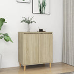 Aparador HKH Patas de madera, Mdf, Madera maciza de eucalipto 60 X 35 X 70 Cm - Roble Sonoma