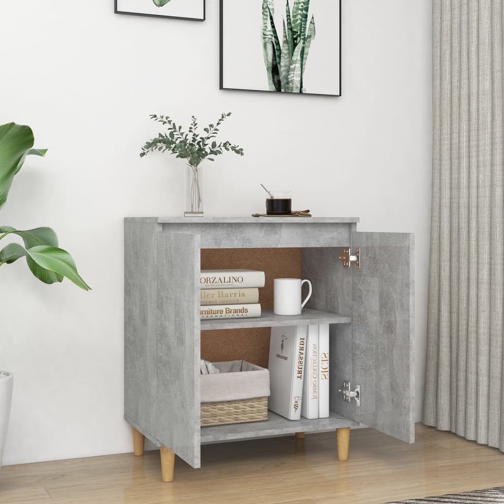 Aparador HKH en derivados de Madera, Mdf, Madera de Eucalipto Maciza 60 x 35 x 70 cm - Gris Cemento