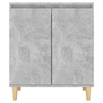 HKH Aparador em derivados de Madeira, Mdf, Madeira de Eucalipto Maciça 60 X 35 X 70 Cm - Cinzento-Cimento