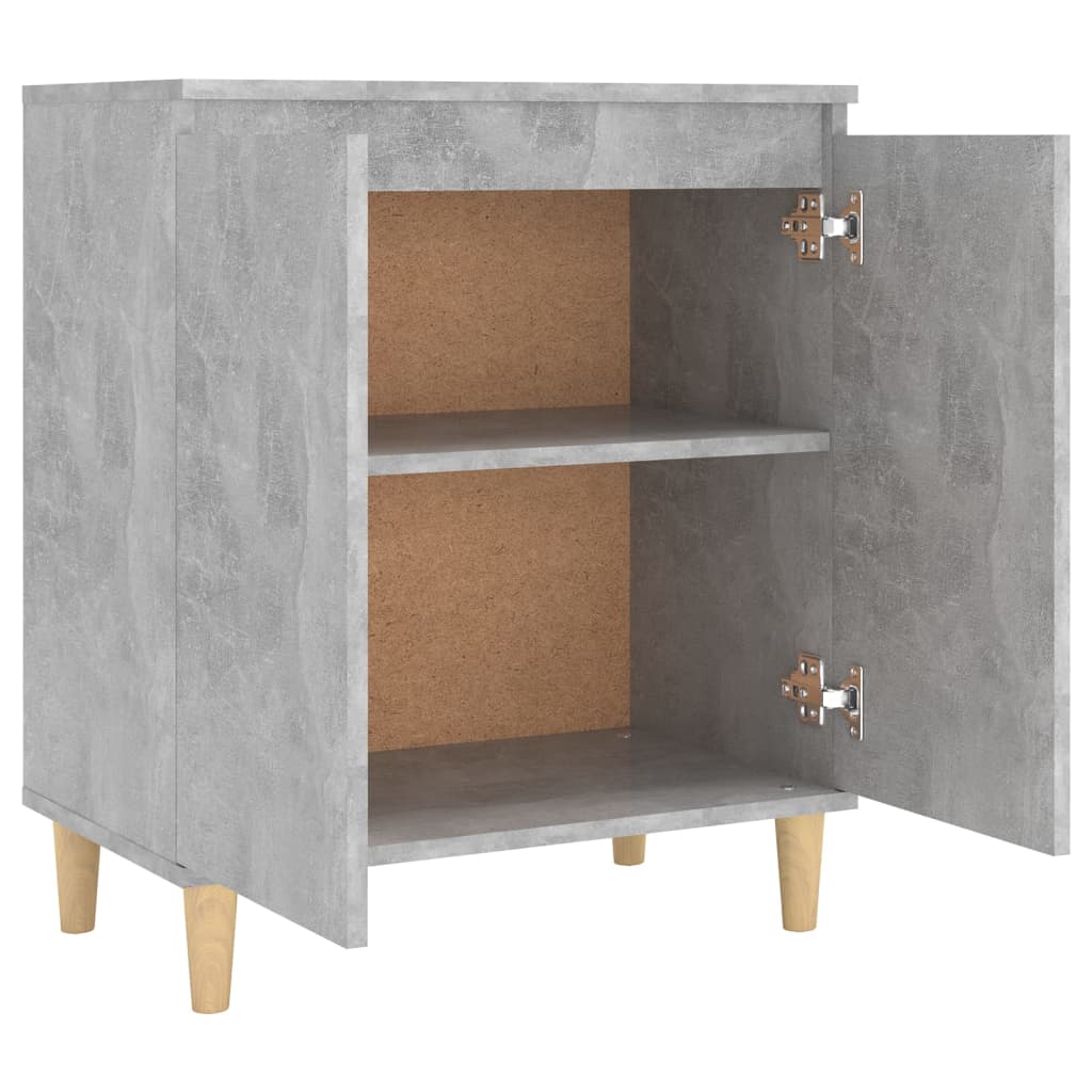 HKH Aparador em derivados de Madeira, Mdf, Madeira de Eucalipto Maciça 60 X 35 X 70 Cm - Cinzento-Cimento