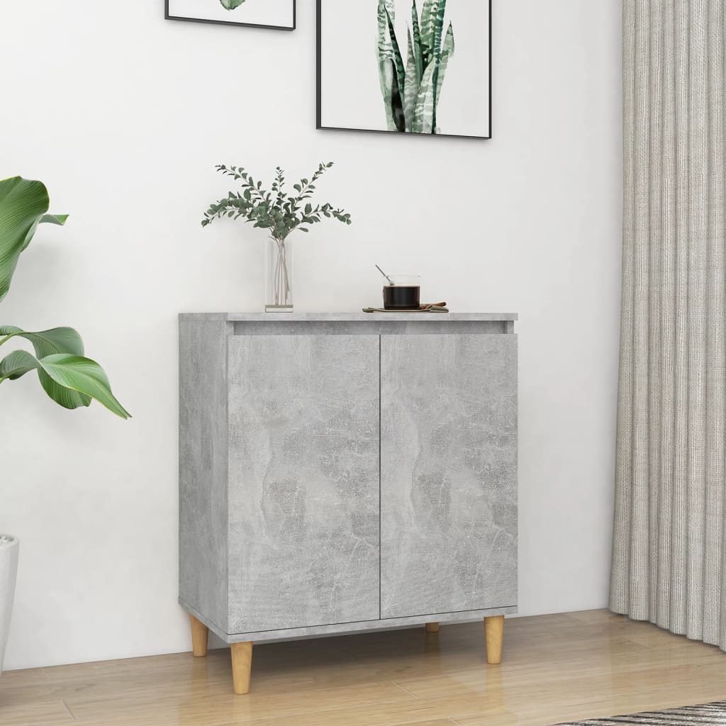 Aparador HKH en derivados de Madera, Mdf, Madera de Eucalipto Maciza 60 x 35 x 70 cm - Gris Cemento