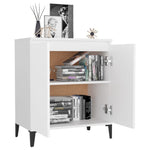 HKH Aparador Industrial en Madera Procesada, Metal con 2 Puertas 60 X 35 X 70 Cm - Blanco