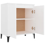 HKH Aparador Industrial en Madera Procesada, Metal con 2 Puertas 60 X 35 X 70 Cm - Blanco