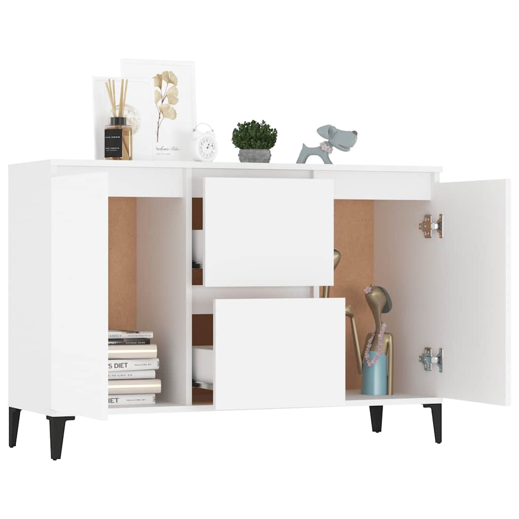 HKH Aparador Industrial en Madera Procesada, Metal 102 X 35 X 70 Cm - Blanco