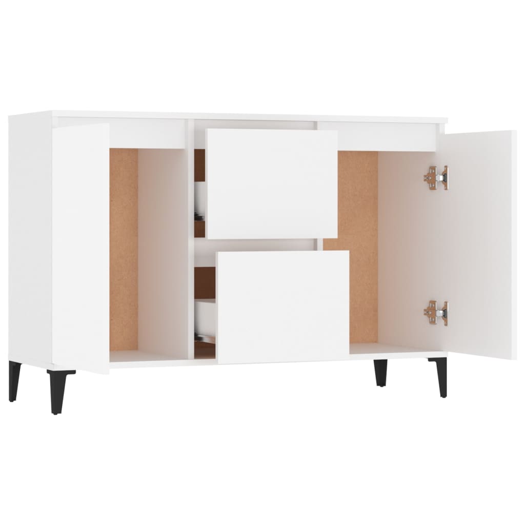 HKH Aparador Industrial em Madeira Processada, Metal 102 X 35 X 70 Cm - Branco