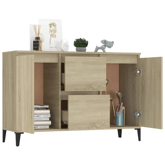 HKH Aparador Industrial en Madera Procesada, Metal 102 X 35 X 70 Cm - Roble Sonoma