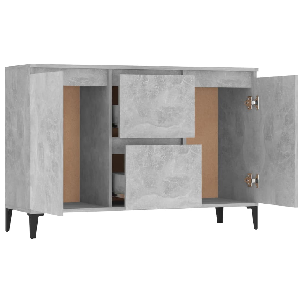 HKH Aparador Industrial em Madeira Processada, Metal 102 X 35 X 70 Cm - Cinzento-Cimento