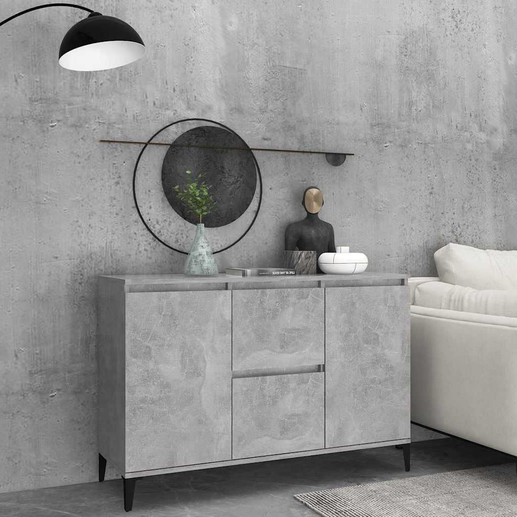 HKH Aparador Industrial en Madera Procesada, Metal 102 X 35 X 70 Cm - Gris Cemento