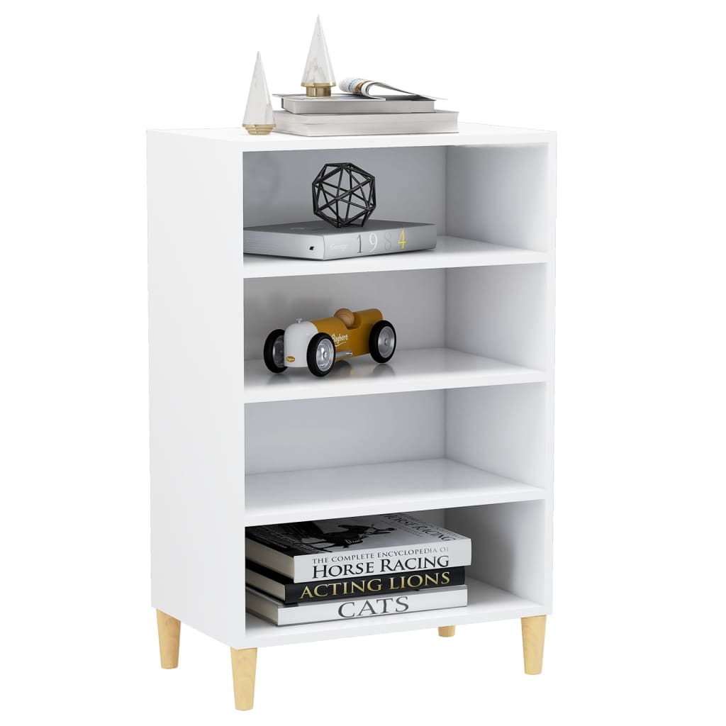 HKH Aparador de aglomerado de partículas, madera maciza de eucalipto 57 x 35 x 90 cm - Blanco